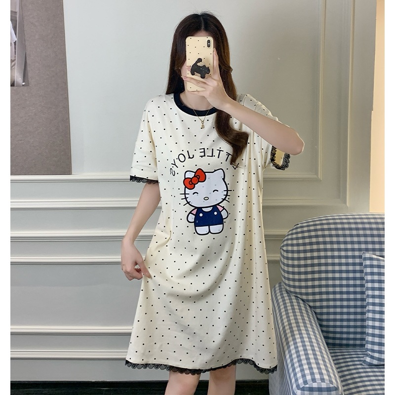 2026年新款大版型显瘦睡衣女夏季薄款短袖可爱睡裙网红家居服外穿