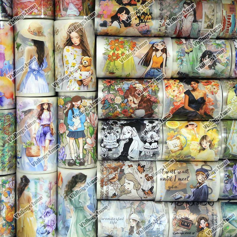 2m Retro Floral Girls Washi Tape Masking Tape Scrapbooking