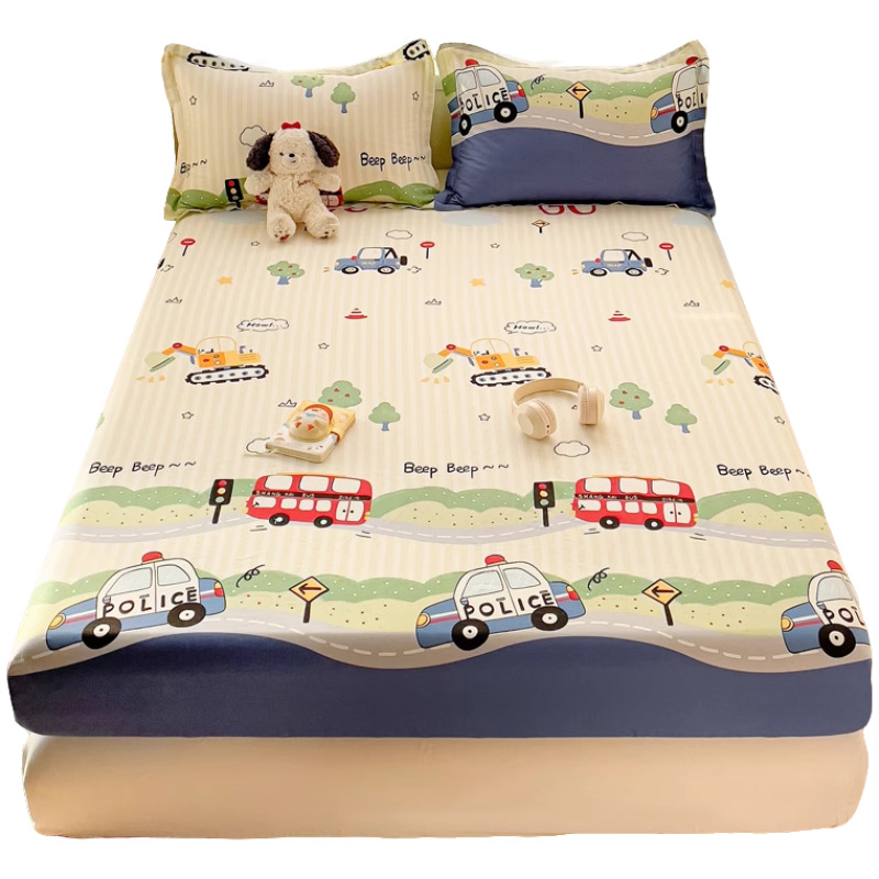 2025 nueva funda de cama de algodón de una sola pieza funda protectora de colchón de impresión todo incluido nueva funda de cama de algodón individual