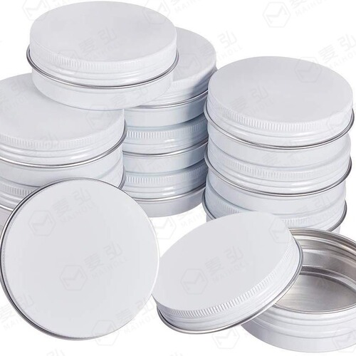 5-250ml white aluminum box, candy aluminum can, round threaded tea manicure storage sealed aluminum can