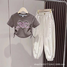 女童夏季套装2024新款韩版儿童裤子短袖夏装薄款童装女大童衣服夏