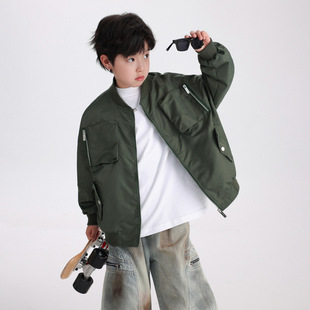 Boys Autumn Workwear Pilot Baseball Jacket 2025 New Children's Boys Spring and Autumn Handsome Sports Jacket