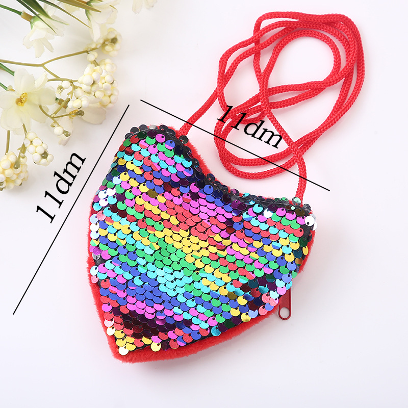 Women's Solid Color Cloth Sequins Zipper Kids Wallets display picture 9