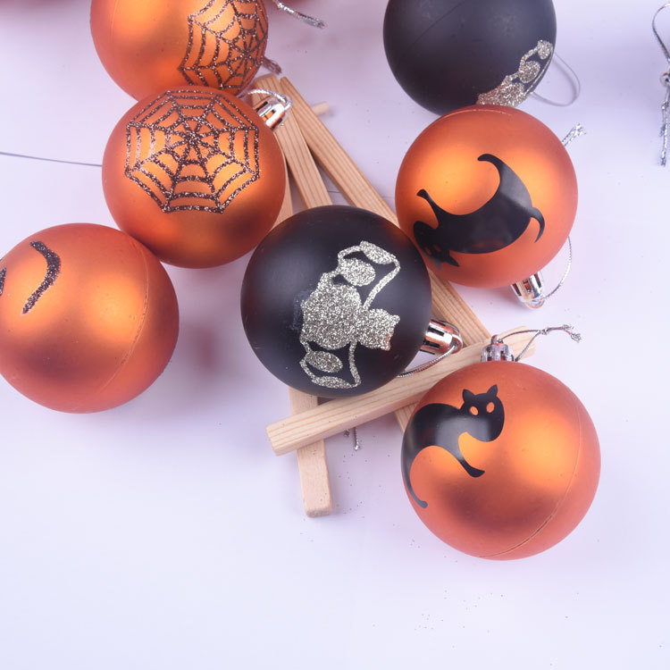国境を越えた製品ハロウィーン装飾品12pcプラスチック彩色ボールハロウィーンテーマシーン配置装飾|undefined
