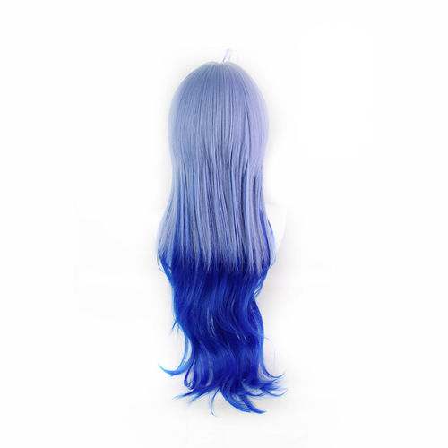 Anime film drama cosplay wigs for unisex Floating art wig anime cosplay the rain god cos wig blue gradient long hair really scalp hair set