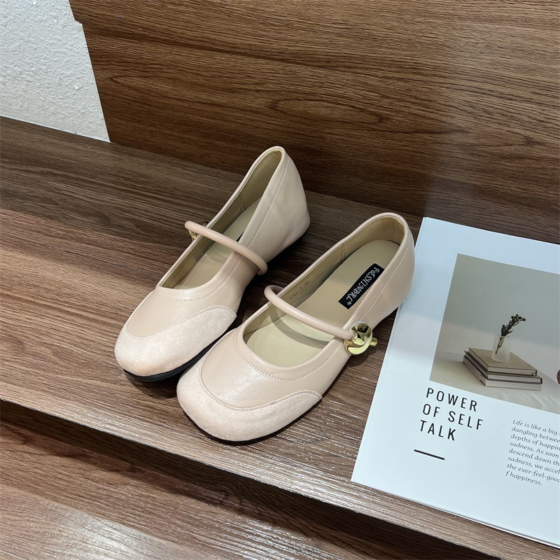 2025 Spring and Autumn New silver Height Increasing Mary Jane Shoes Round-toe Shallow Mouth Shoes with Commuter Evening Breeze Women's Shoes