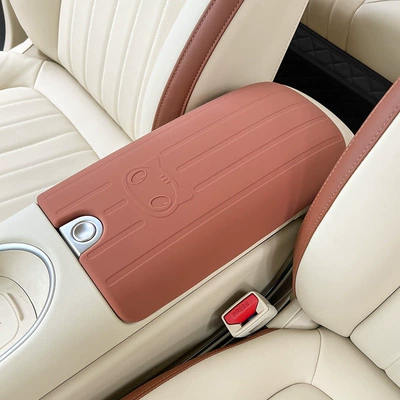 23-25 model ORA Good Cat armrest box cover, car armrest box silicone protective pad, interior car decoration (Armrest box pad) - 23-25-good-cat-silicone-armrest-box-cover-brown