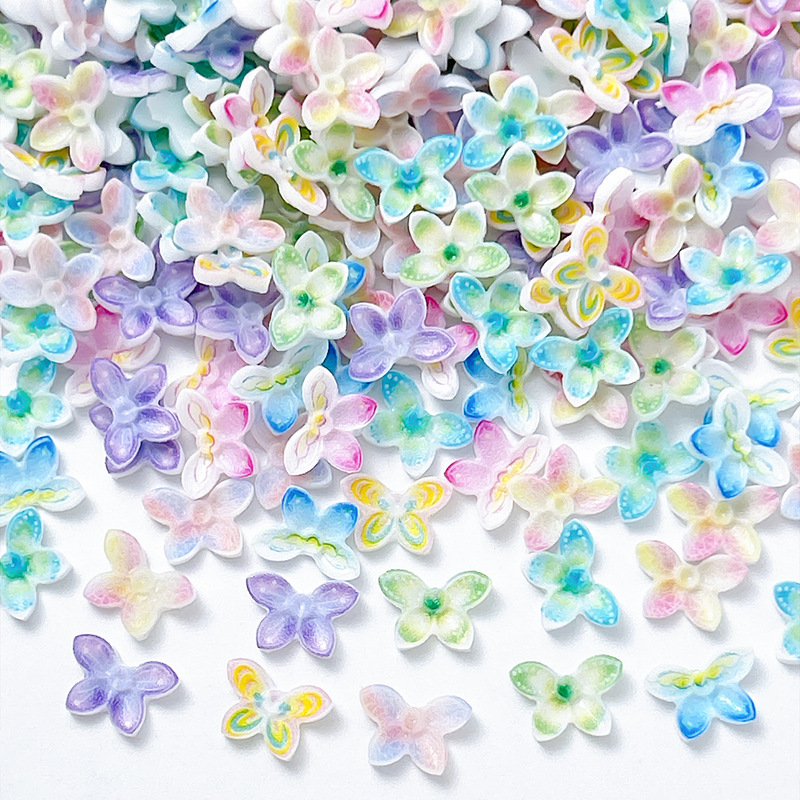 Oil painting style gradient butterfly nail art accessories, sweet resin small butterfly accessories, DIY earrings, hair clips, handmade accessories Oil painting style gradient butterfly nail art accessories, sweet resin small butterfly accessories, DIY earrings, hair clips, handmade accessories