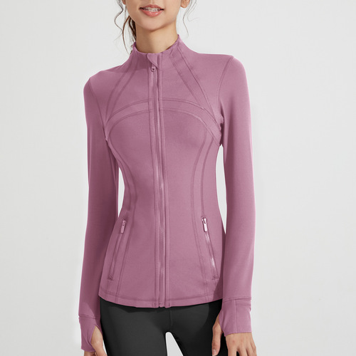 Athena Lulu New Yoga Jacket, Bare-Fit Fitness Top with Stand Collar and Long Sleeve, Bare-Fit Sports Jacket