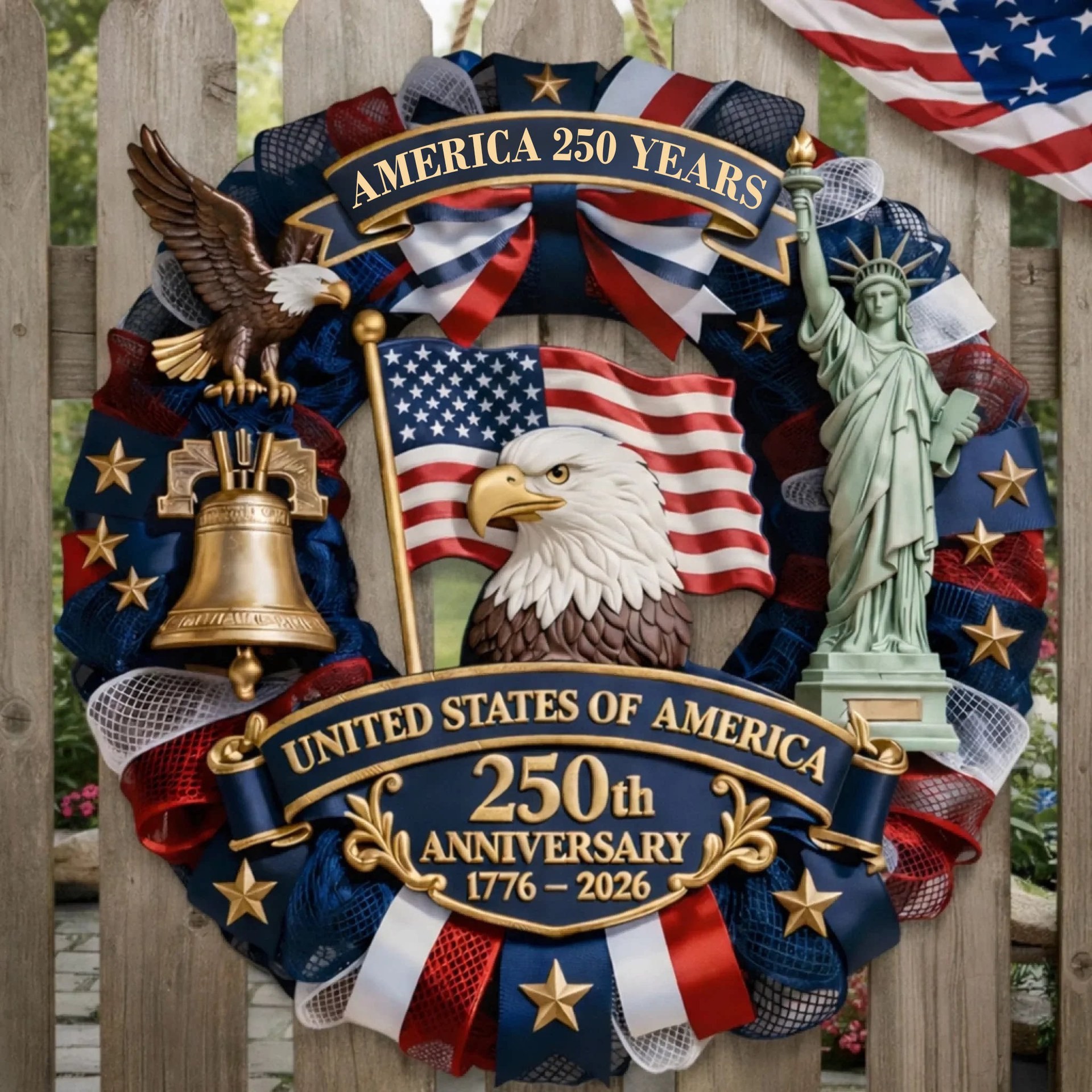 Colgante estación independiente transfronteriza nuevo producto USA Día de la Independencia aniversario guirlanda decoración de madera festivales de la familia madera