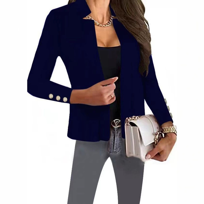 New Amazon Aliexpress European and American Women's Fashion Tops Solid Color Cuff Blazer New Amazon Aliexpress European and American Women's Fashion Tops Solid Color Cuff Blazer