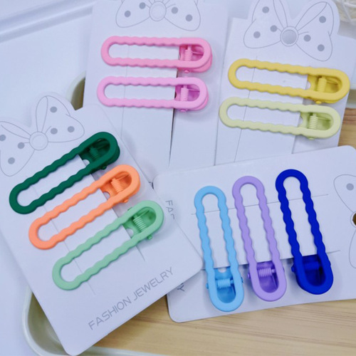 6cm Candy-Colored BB Clip, U-Shaped Traceless Duckbill Clip, Matte Frosted Finish with Smooth Touch, Lacquered Hairpin, Girls' Bangs Clip, Side-Swept Clip