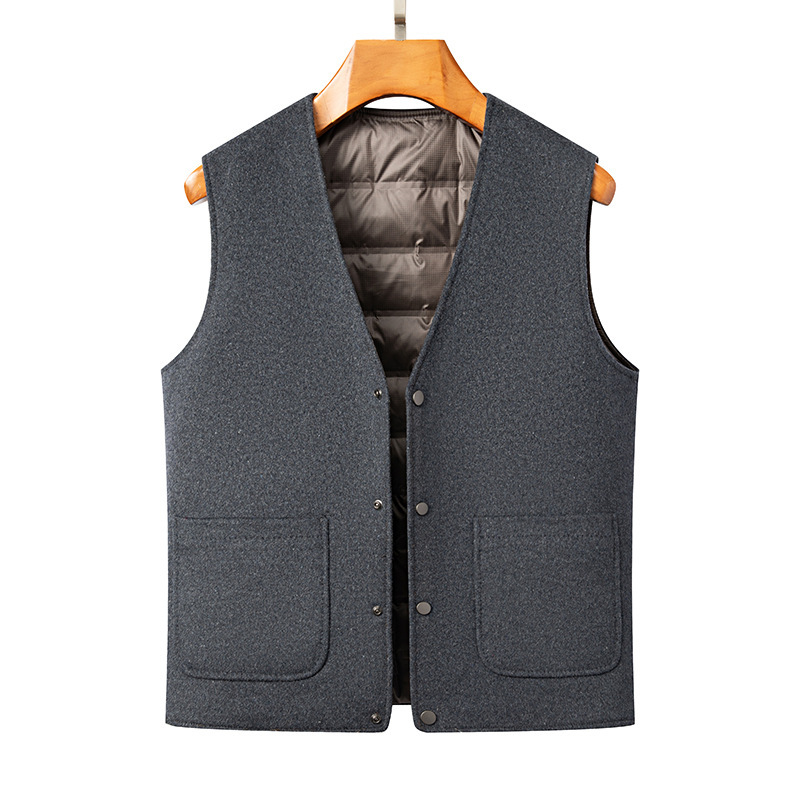 Popular Middle-Aged and Elderly Men's Wool down Vest Winter Warm Vest