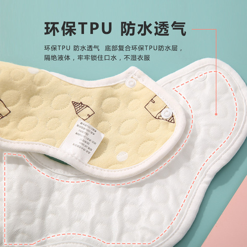 Infant Cotton Bibs Baby Infant Bibs All Cotton Newborn Waterproof Feeding Baby Supplies Factory 