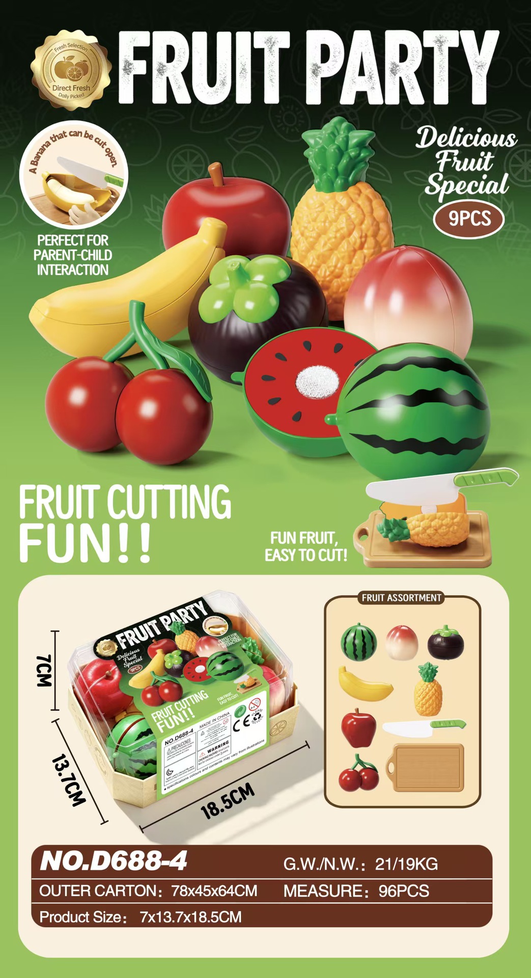 Comercio exterior para niños simulación de alimentos Durian manzana sandía plátano juego de frutas y verduras cortadas juguetes caseros