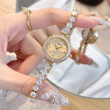 X-GEAR时尚锆钻女式手表轻便奢华圆形小表盘手链表石英手表时钟