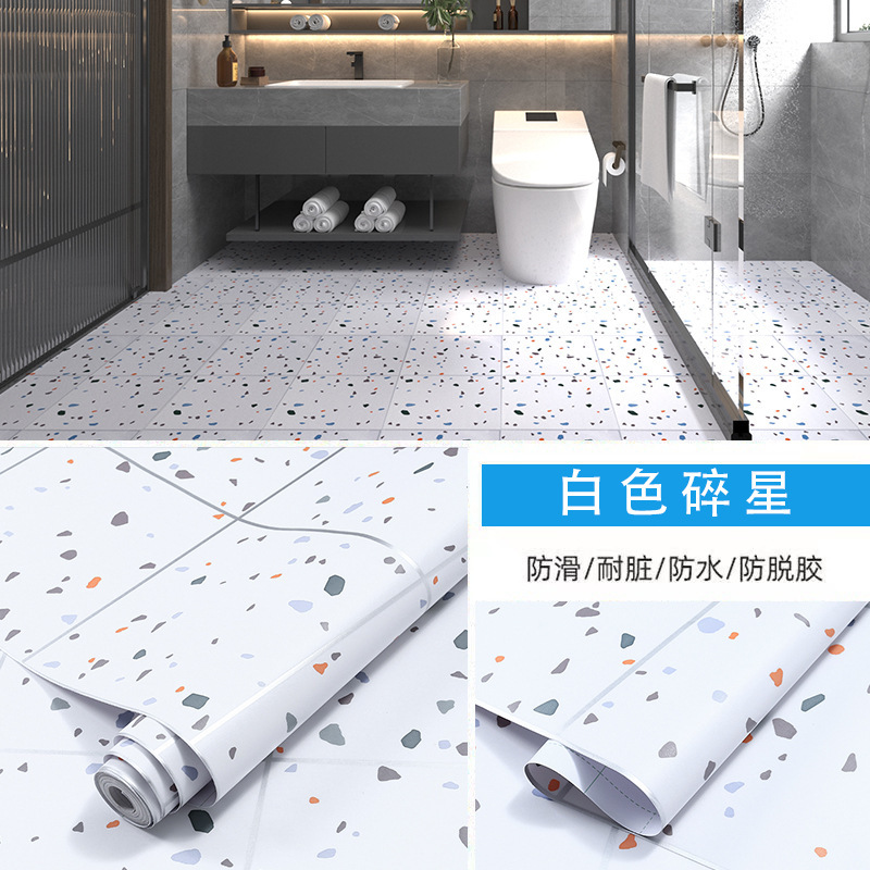 Pegatinas de suelo impermeables para inodoros, renovaciones de suelo para inodoros, pegatinas de baldosas de cerámica transformadas, pegatinas de piso engrosadas, autoadhesivas y antideslizantes