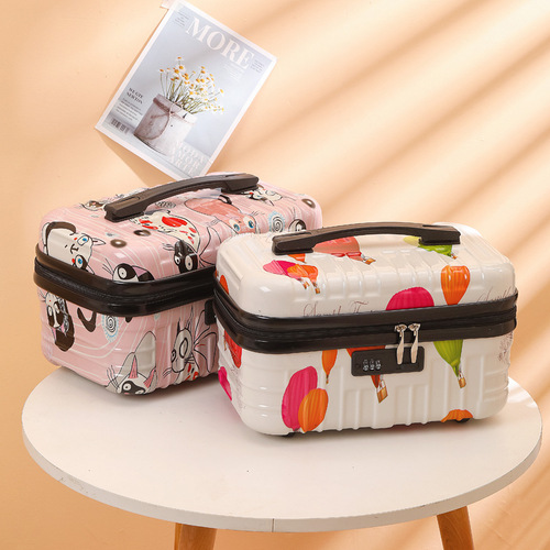 16-inch women's carry-on suitcase cosmetic bag large capacity lockable travel case lightweight waterproof toothbrush bag makeup and cosmetics storage box