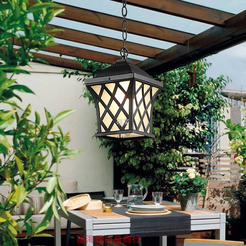 European-Style Outdoor Chandelier Waterproof Balcony Lamp American-Style Pastoral Courtyard Terrace Aisle Pavilion Grape Rack Lamp