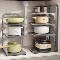 Kitchen multi-layer storage rack household multifunctional cabinet sink pot stove layered pot holder storage shelf