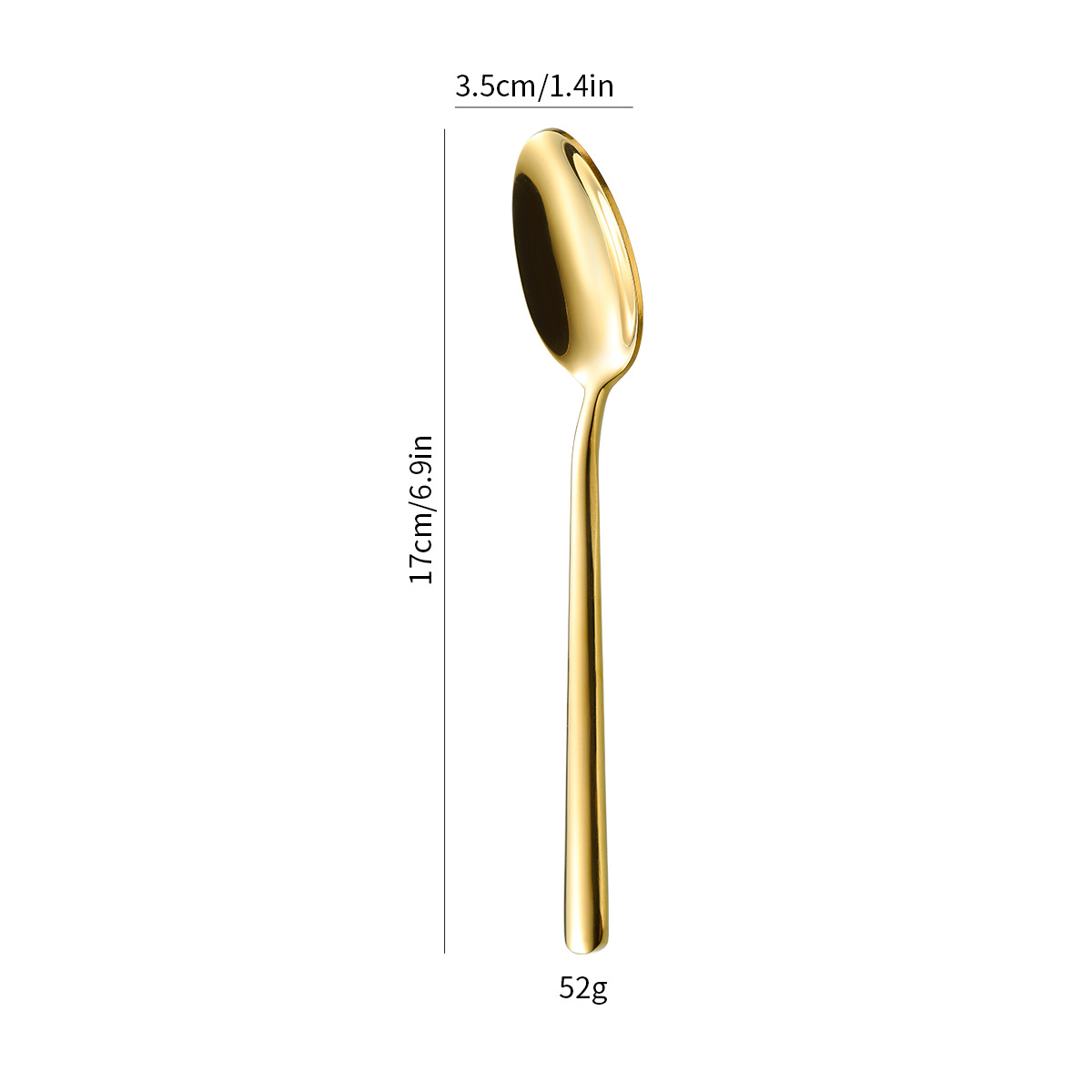 라운드테일 디저트 스푼 [골드] 17CM