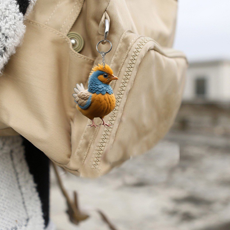 Nuevos productos transfronterizos de dibujos animados de Navidad pollo llavero colgante llavero accesorios mochila llavero regalo de cumpleaños
