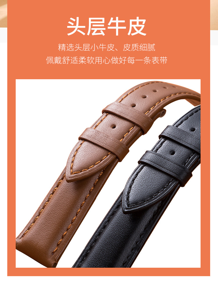Wholesale DW watch straps, direct supply from the watch strap manufacturer, top-grain cowhide watch accessories, crocodile-patterned genuine leather straps pic 2
