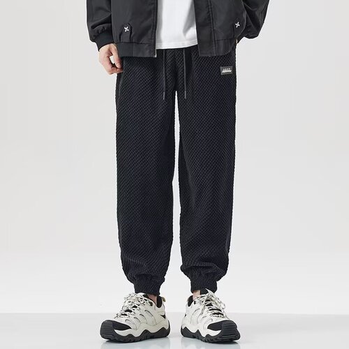 2025 Spring & Autumn Trendy Casual Pants for Men: Fashionable Ankle-Tied Joggers, Versatile Sports-Style Long Trousers for Teens