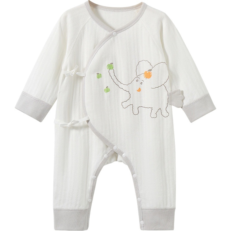 Ropa de recién nacido para primavera, otoño e invierno, pelele de algodón puro para principios de primavera, unisex, mono cálido para bebés.
