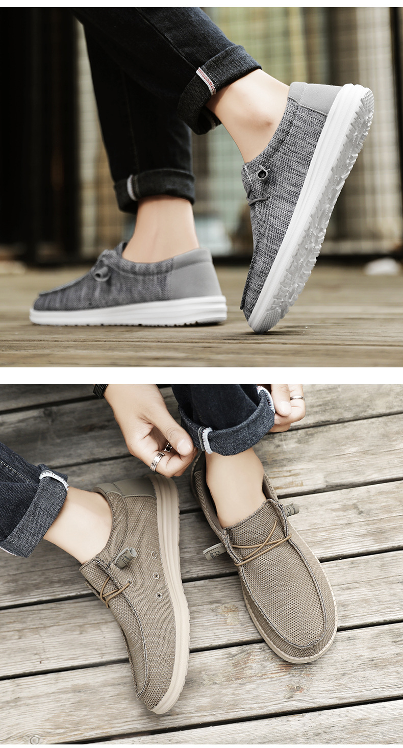 Extra Large Size Cross-border Fly-knit Casual Shoes For Men, Lightweight Slip-on Loafers, Flat Shoes, Men's Loafers In_vogvips.com