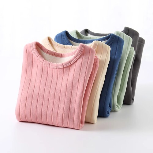 Children's winter warm and thick base shirt, girls' autumn and winter two-in-one fuzzy warm top, close-fitting innerwear for winter clothing