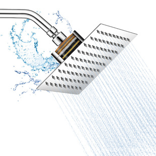 Amazon Cross-Border New Product 8inch Stainless Steel Filtered Top Spray Bathroom Shower Head Shower Head Supercharged