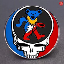 个性外贸Grateful Dead感恩而死摇滚乐队胸针金属合金徽章配饰