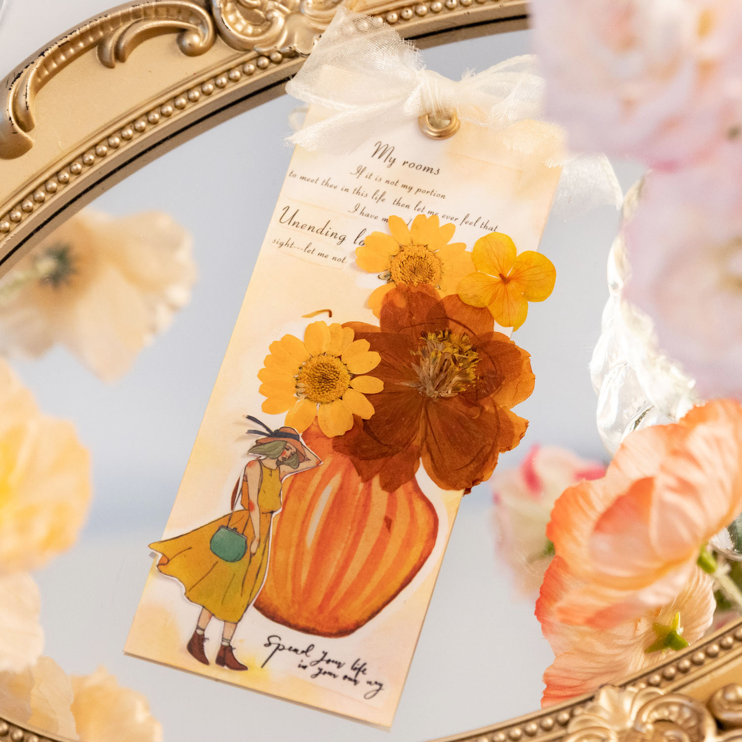 Un hermoso día PET pegatinas falta un jarrón serie botella creativa mano cuenta Collage pegatinas decorativas