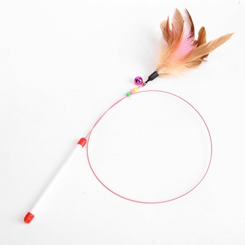 Steel cat wand manufacturer feather cat wand replaceable head cat toy self-entertaining cat amusement pet cat toy wholesale