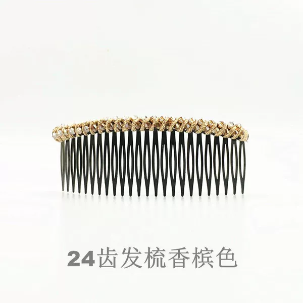 8#Crystal Insert Comb-Champagne color