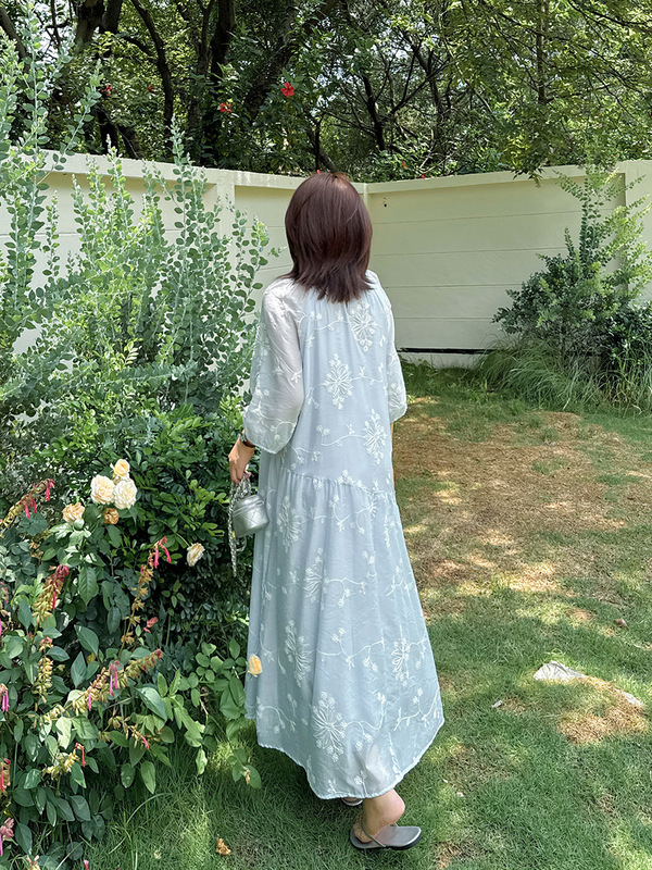 ダブルデイ 2025 夏の新作ドレスファットシスター大きいサイズ 100kg デザイン刺繍ドレス 8957|undefined