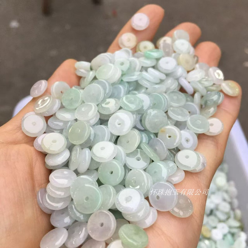 옥 제품 작은 안전 버클 diy 손으로 짠 액세서리 옥 느슨한 구슬 스페이서 팔찌 짠 재료