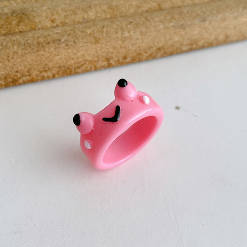 European and American cross-border new personalized cartoon frog ring fashionable cute style frog resin ring index finger knuckle ring