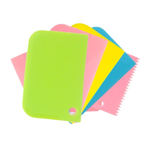 Cream Cake Plastic Scraper Dough Cutter Colored Scraper Three-piece Set Kitchen Utensils Baking Tools Wholesale