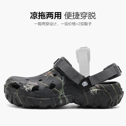 Men's Summer 2025 New Design Holeshoe with Eva Anti-Slip, Driving Cap Toe Slippers for Outdoor Beach Sandals for Men, Outdoors