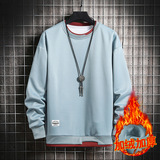 Толстовка, утепленный лонгслив, мужской комплект, подходит для подростков, круглый воротник