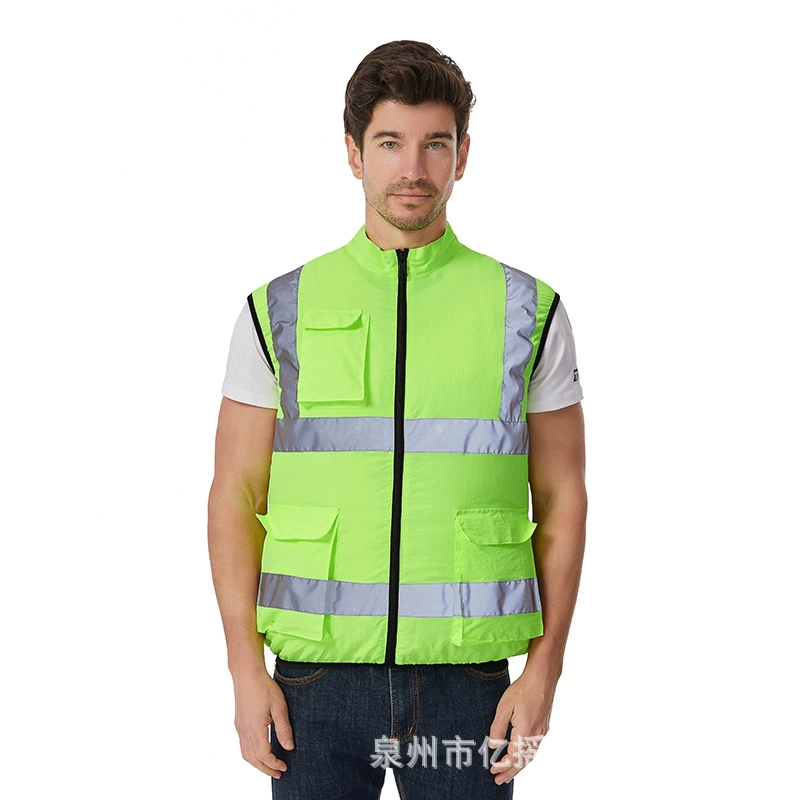 Летняя охлаждающая светоотражающая полоска жилет с вентилятором одежда кондиционер зарядка жилет холодильная рабочая одежда мужской аварийный