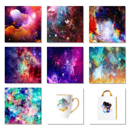 DeTui Starry Sky Universe Series Style Heat Transfer Infusible Sheets Heat Sublimation Ink Transfer Film