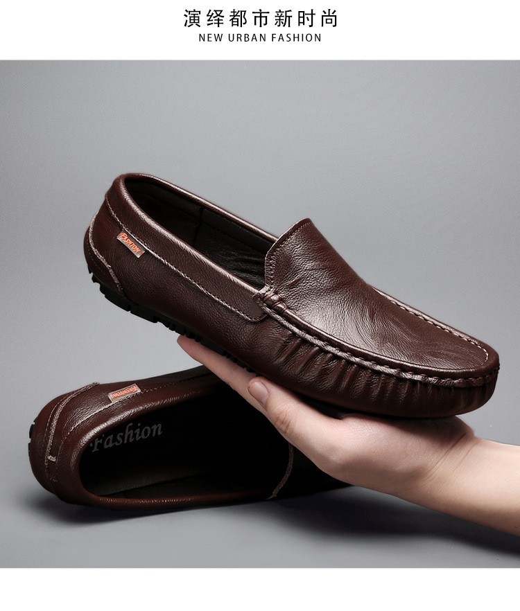 38 - 47 zapatos de gran tamaño de soja transfronterizos, cuero de vaca de dos capas, zapatos casuales de un pie, zapatos de leaflet.