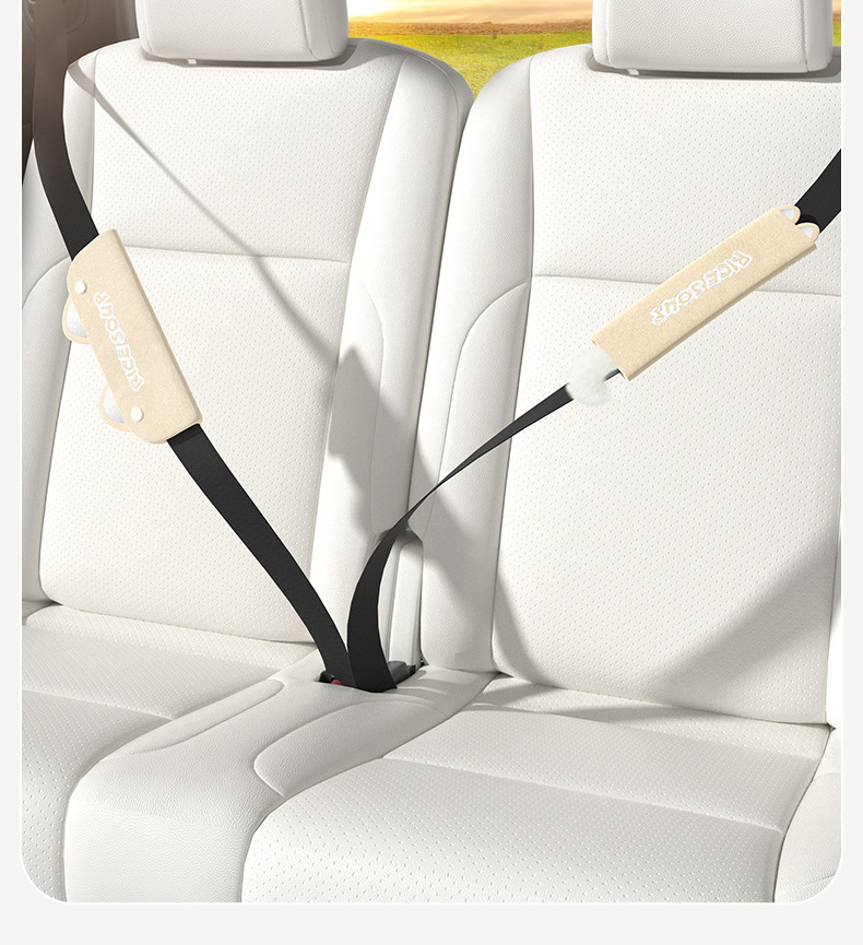 Car Seatbelt Shoulder Pad Wholesale Short Velvet Embroidery Solid Color Car Interior Decoration for Long-Distance Trucks
