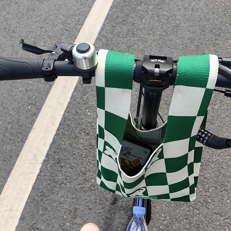 Bicycle front bag, front beam bag, front knitted pocket bag, handlebar bag, road bike riding equipment, portable accessories