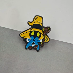 Q-version Vivi Black Magician enamel brooch, Final Fantasy 9 inspired character badge, RPG game accessory