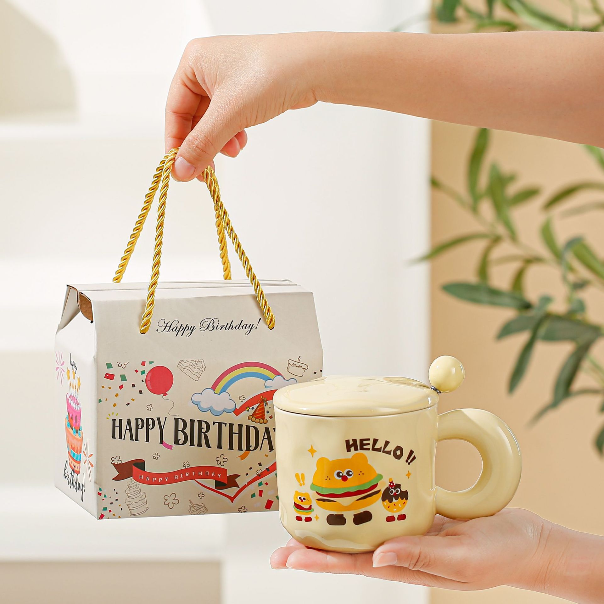 Tazas de logotipo personalizado de dibujos animados tazas de cerámica patrón encantador regalo de regalo de apertura regalo de regalo