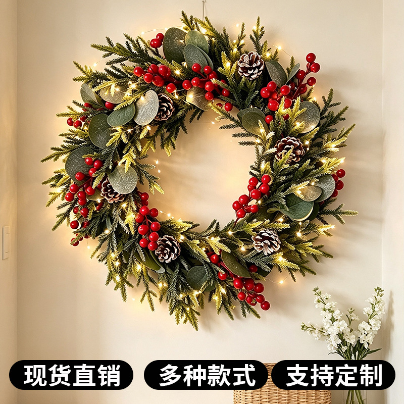 Inventario creativo transfronterizo nueva guirlanda de Navidad PE guirlanda de ventanas decoración de ventanas decoración de Navidad al por mayor